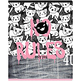 Тетрадь общая BG "No rules", А5, 40 листов в клетку, лист белый,  выб. лак, на скрепке, фото 4