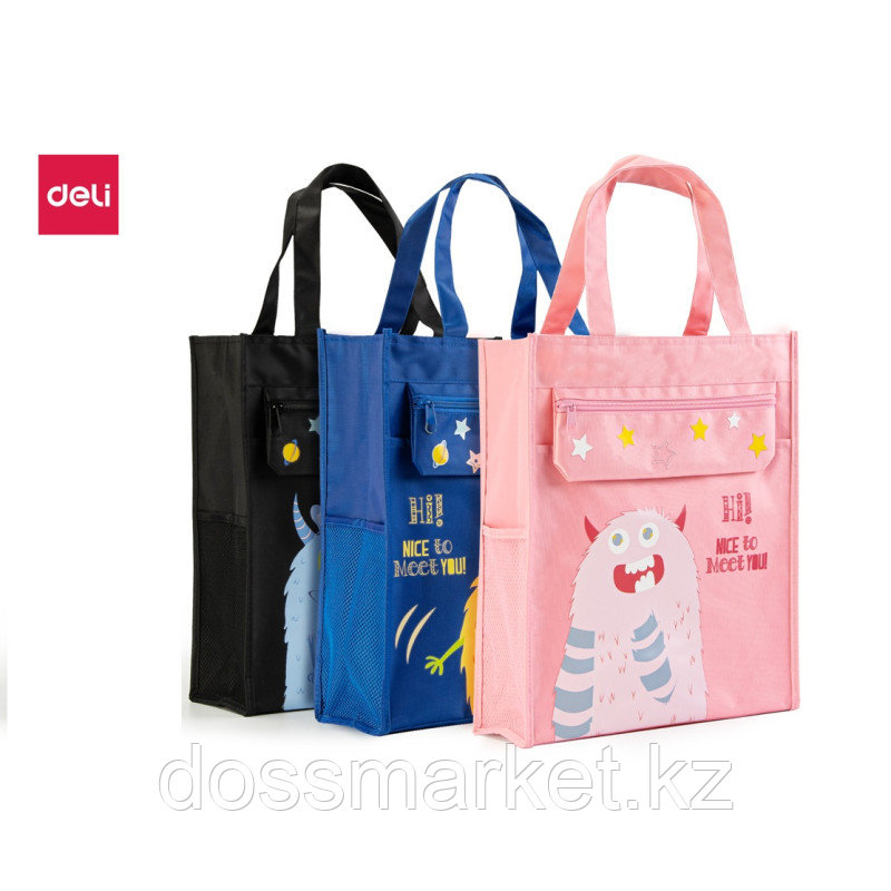 Сумка-шоппер DELI "Монстрики", 330 x 185 x 125 мм, полиэстер, ассорти, фото 1