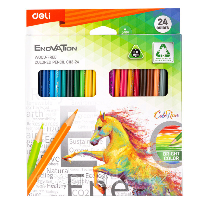 Карандаши цветные Deli "Enovation", 24 цвета, картон, фото 1