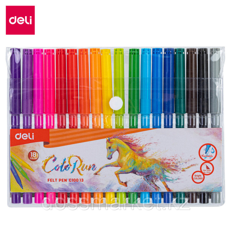 Фломастеры Deli "ColoRun", 18 цветов