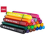 Фломастеры Deli "Larva", 24 цвета, трехгранный корпус, пластиковая упаковка, фото 2