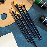 Набор кистей DELI "Finenolo", круглая №2, плоская №6,8, овальная №6,8,10, синтетика, 6 штуки в уп., фото 4