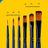 Набор кистей DELI "Finenolo", нейлон, 6 штук в уп.,  №4, 6, 8, фото 5