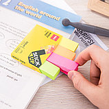 Закладки клейкие DELI 76 х 19 мм, бумажные, неон, 4 цв х 100 листов, фото 4