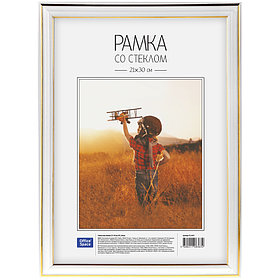 Рамка пластиковая, OfficeSpace, №2, белая, стекло, 21х30 см