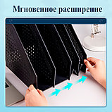 Лоток вертикальный DELI, 4 отделения, складной, темно-серый, фото 2