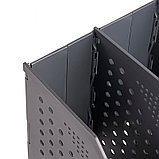 Лоток вертикальный DELI, 4 отделения, складной, темно-серый, фото 4