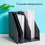 Лоток вертикальный DELI, 4 отделения, складной, темно-серый, фото 5