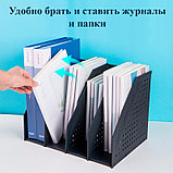 Лоток вертикальный DELI, 4 отделения, складной, темно-серый, фото 7