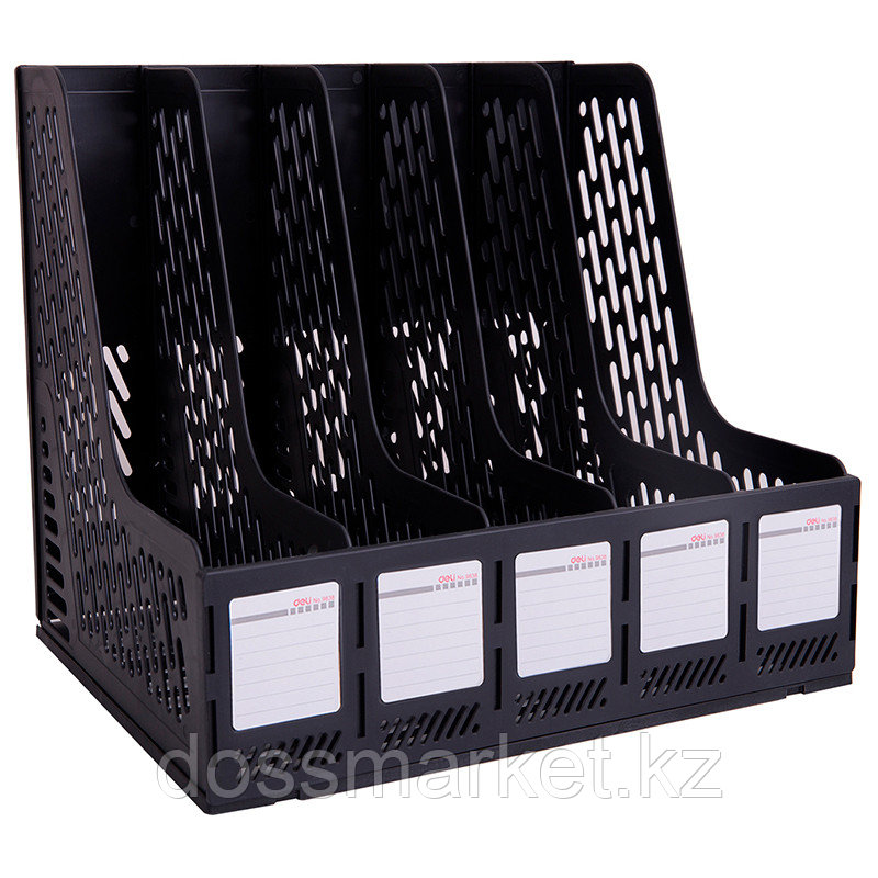 Лоток вертикальный DELI, 5 отделений, чёрный, фото 1