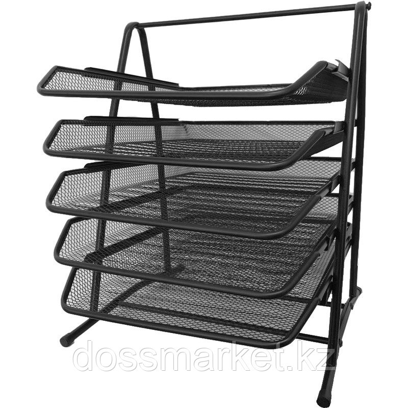 Лоток горизонтальный BASY на 5 отделений, металлический черный, фото 1