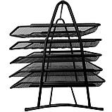 Лоток горизонтальный BASY на 5 отделений, металлический черный, фото 3