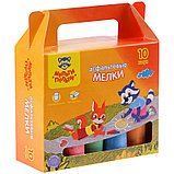 Мел цветной для асфальта Мульти-Пульти, 10 шт., 5 цв., круглый картонная коробка, фото 2