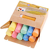 Мел цветной для асфальта Мульти-Пульти, 10 шт., 5 цв., круглый картонная коробка, фото 4