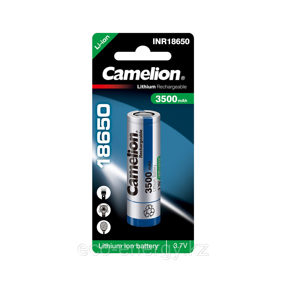 Аккумулятор CAMELION Lithium ICR18650-3500, 3500 mAH 1 дана. көпіршікте