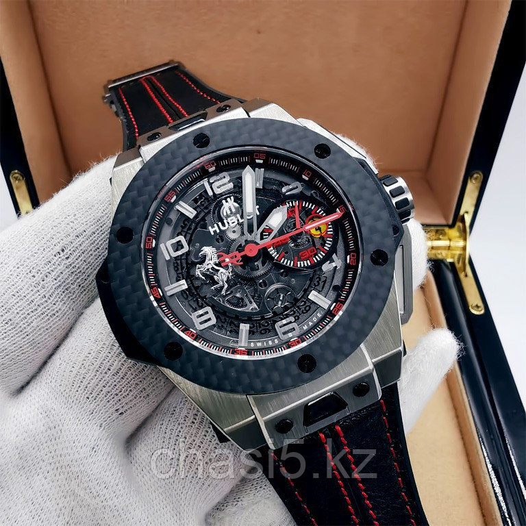 Мужские наручные часы Hublot BIG BANG UNICO FERRARI CARBON (13037)