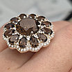 Кольцо серебро 925 проба, вставка Раух топаз ,Фианит, 14,08гр,18 размер, фото 3