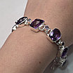 Браслет серебро 925 пробы 27,1гр, аметист 17-20 р-р, фото 3