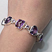 Браслет серебро 925 пробы 27,1гр, аметист 17-20 р-р, фото 4
