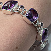Браслет серебро 925 пробы 27,1гр, аметист 17-20 р-р, фото 6