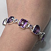 Браслет серебро 925 пробы 27,1гр, аметист 17-20 р-р, фото 9