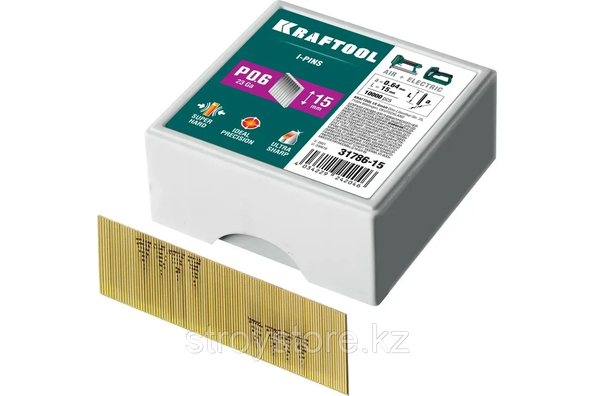 Гвозди для пневматического нейлера, P0.6 15 мм, 10 000 шт, KRAFTOOL