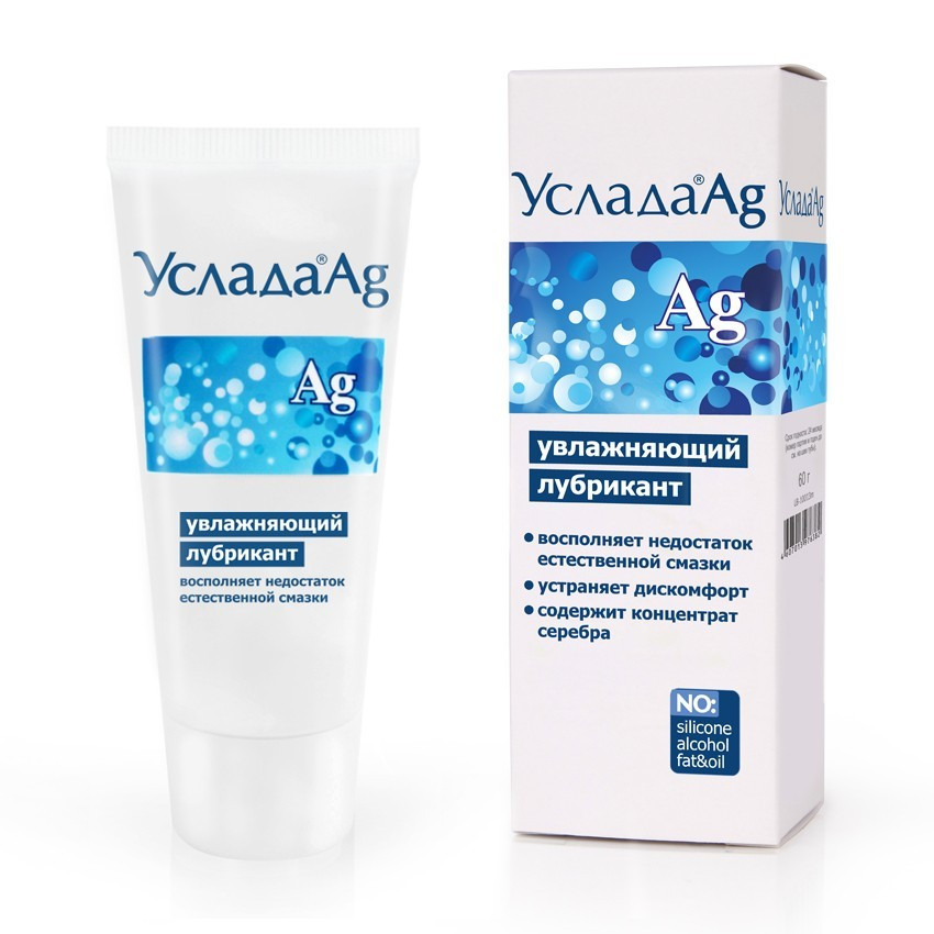 Вагинальная гель-смазка на водной основе "УСЛАДА® Ag С СЕРЕБРОМ" 60гр, Россия