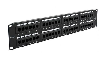 Патч-панель MFICO MF-EPP-48B 48-порт кат.5e. RJ-45 T568Aamp;B, 19quot;, высота 2U
