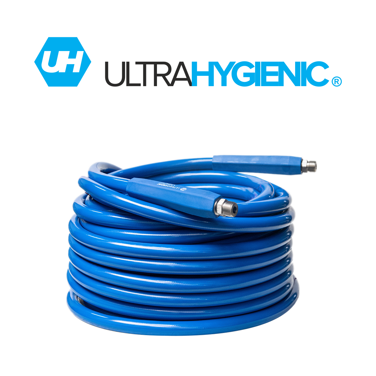 Шланг Ultra Hygienic® 30м с прессованными фитингами из нер. стали, наружная резьба ½''