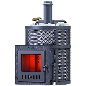 Печь для бани GFS Авангард Ураган 25МС ЗК круглая чугунная (Техно Лит) до 25 м3