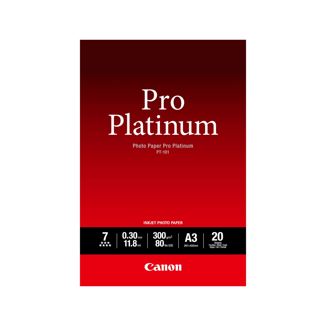 Глянцевая фотобумага Canon PT-101 Pro Platinum A3 20 шт. 2-030182 2768B017AA
