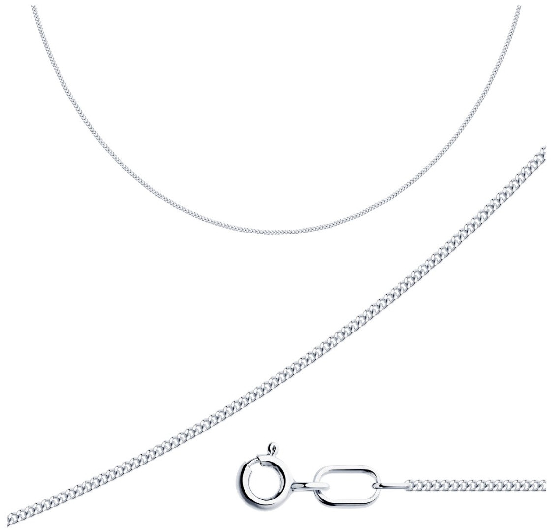 Цепь SOKOLOV 968020302 длина 40 см, вес 1.32 г серебро, плетение панцирное, фото 1