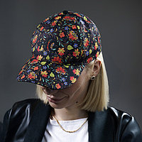 Образец бейсболка CUSTOM MERCH, 5 клиньев, застёжка на липучке, черный, , 50001