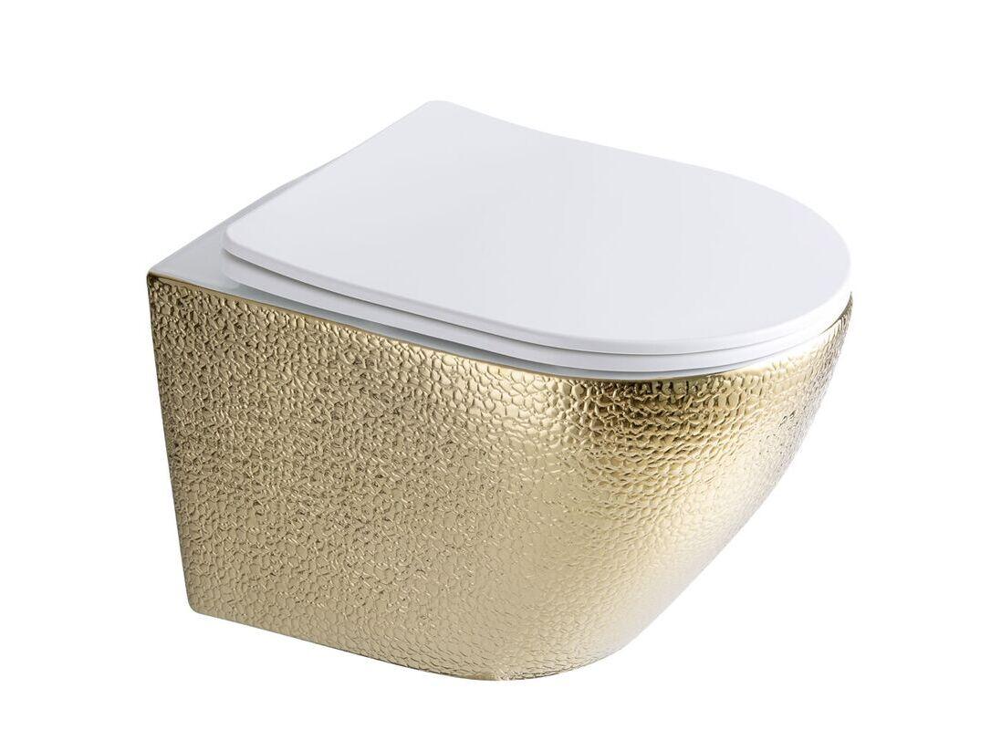 Унитаз подвесной HANS 5616T белый, золото