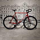Велосипед "TSUNAMI" SNM100. FIX + Singlespeed 2 в 1. Фикс. Сингл. Фиксированная передача. ТСУНАМИ. Цунами. Красная Рама M., фото 8