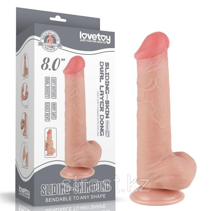 Фаллоимитатор с "подвижной кожей" LoveToy Sliding Skin Dual Layer Dong LV317207