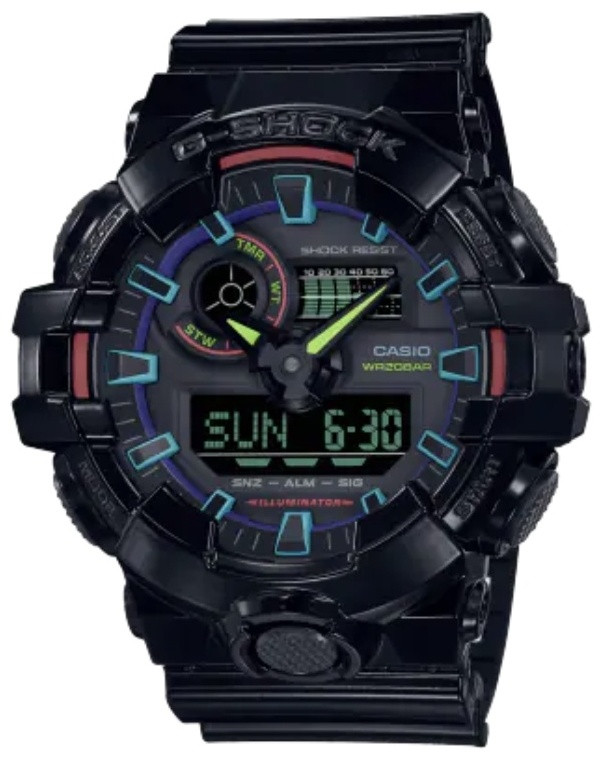 Часы Кварцевые CASIO GA-700RGB-1ADR пластик