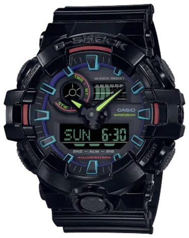 Часы Кварцевые CASIO GA-700RGB-1ADR пластик, фото 1
