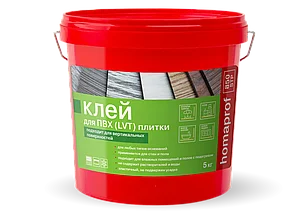 Клеи для кварцвиниловой плитки (ПВХ, LVT плитки) Homaprof 850 STP 5кг