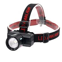 Налобный фонарь KX-1832 с функцией ZOOM, 4 режима (USB Type-C, IP44)