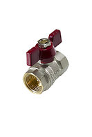 Кран шаровой латунь никель STANDART Ду25 (1") "ВР-ВР" бабочка TIM (15/30)