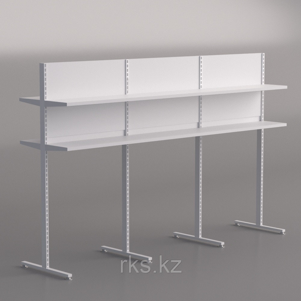Надстройка островок над бонетой стеллаж  Racks.kz 250х35х160,белый