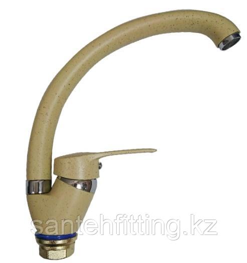 Смеситель кухня бежевый Hansberg 777 гайка Champion, фото 1