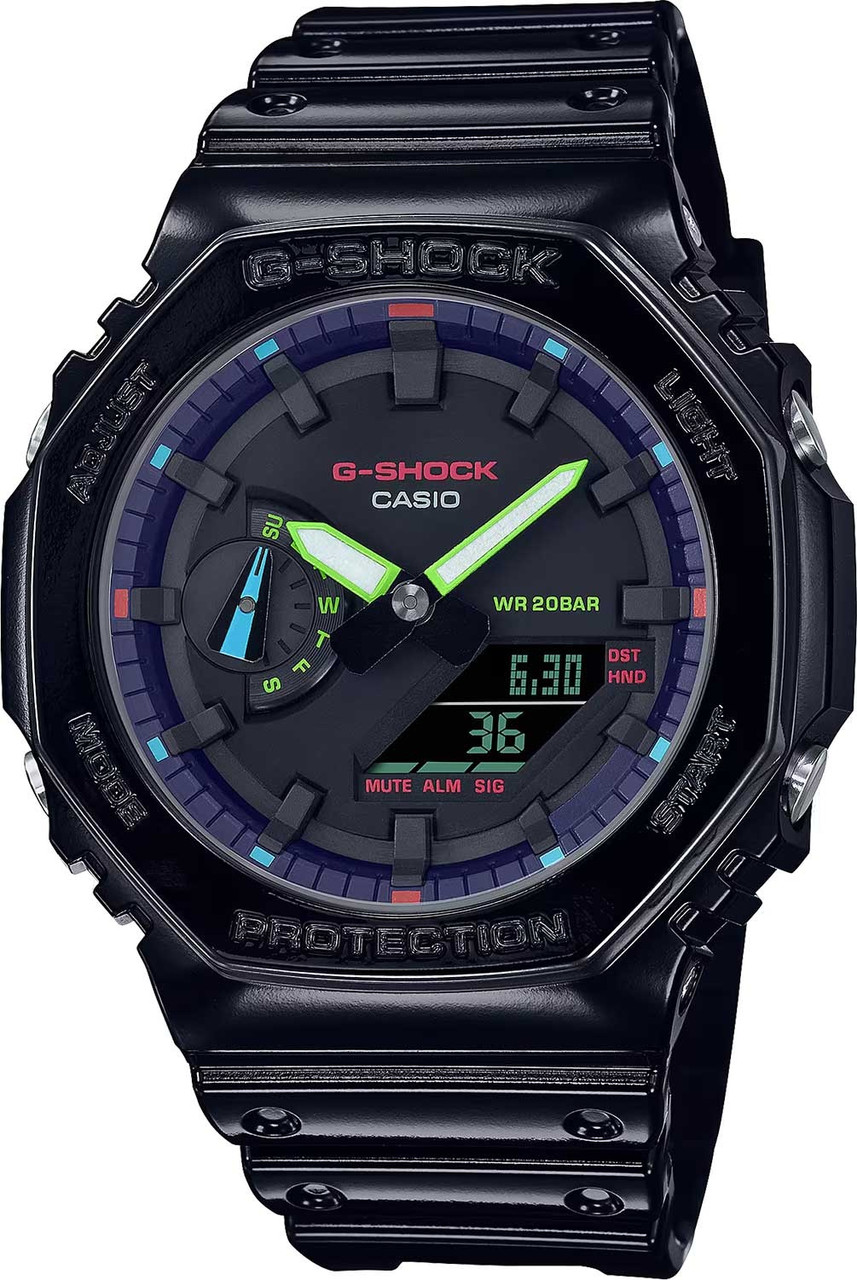 Часы Кварцевые CASIO EDIFACE & G-CHOCK GA-2100RGB-1ADR пластик