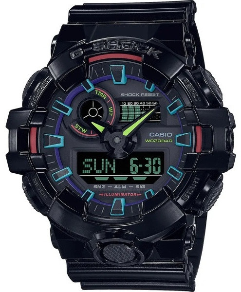 Часы Кварцевые CASIO GA-700RGB-1AER пластик