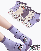 Носки укороченные с 3D рисунком куроми короткие носочки с цветным принтом