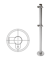 Стойка ограждения L-образная с 2-мя полупетлями слева