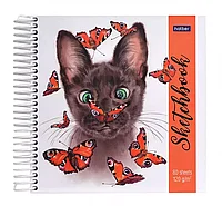 Premium Тетрадь SketchBook 80л А5ф 170х170мм 120г/кв.м без линовки с твердой обложкой на пластик.спи ...