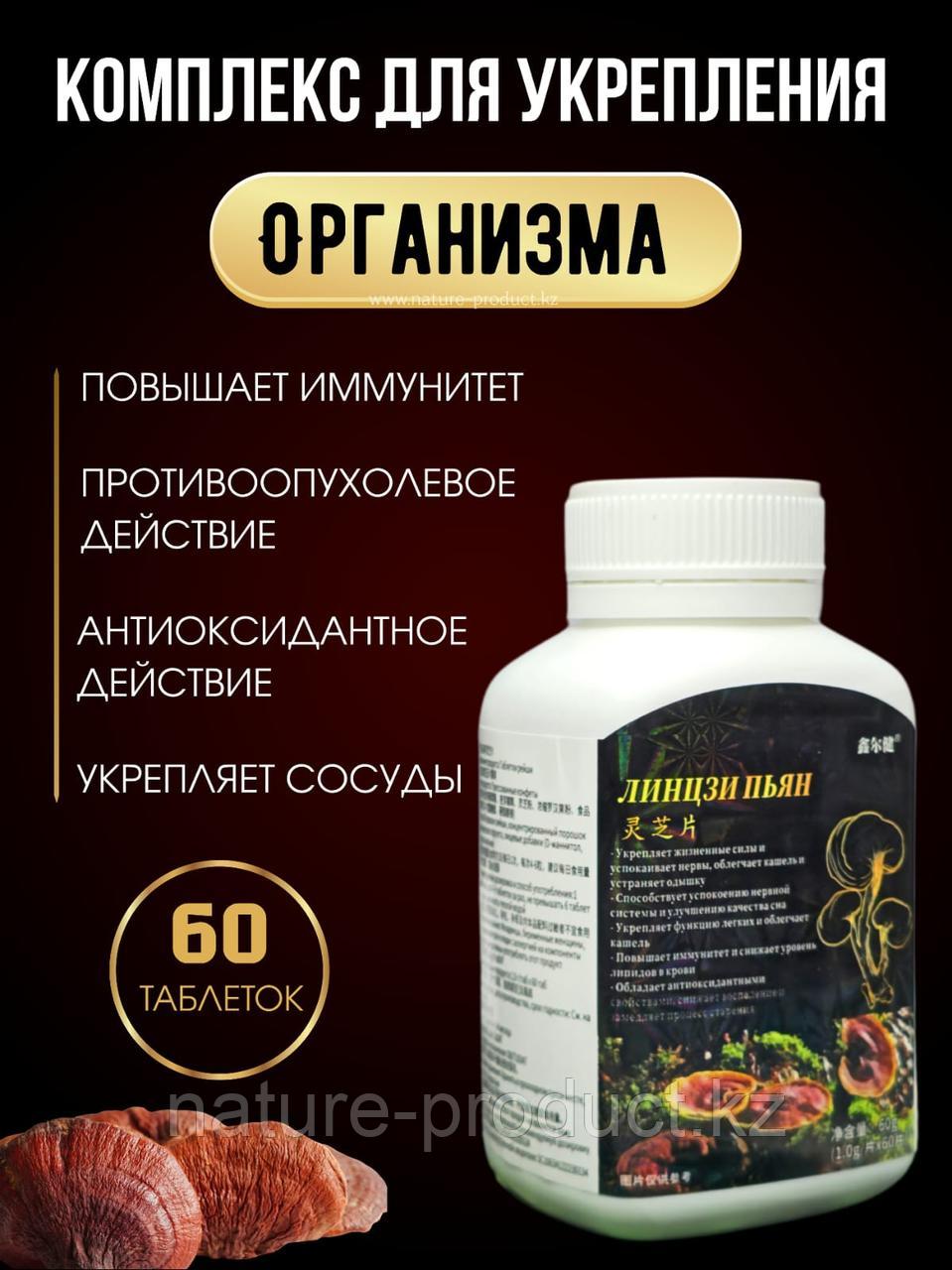 Линцзи Пьян гриб рейши Bdokang 60 таблеток.