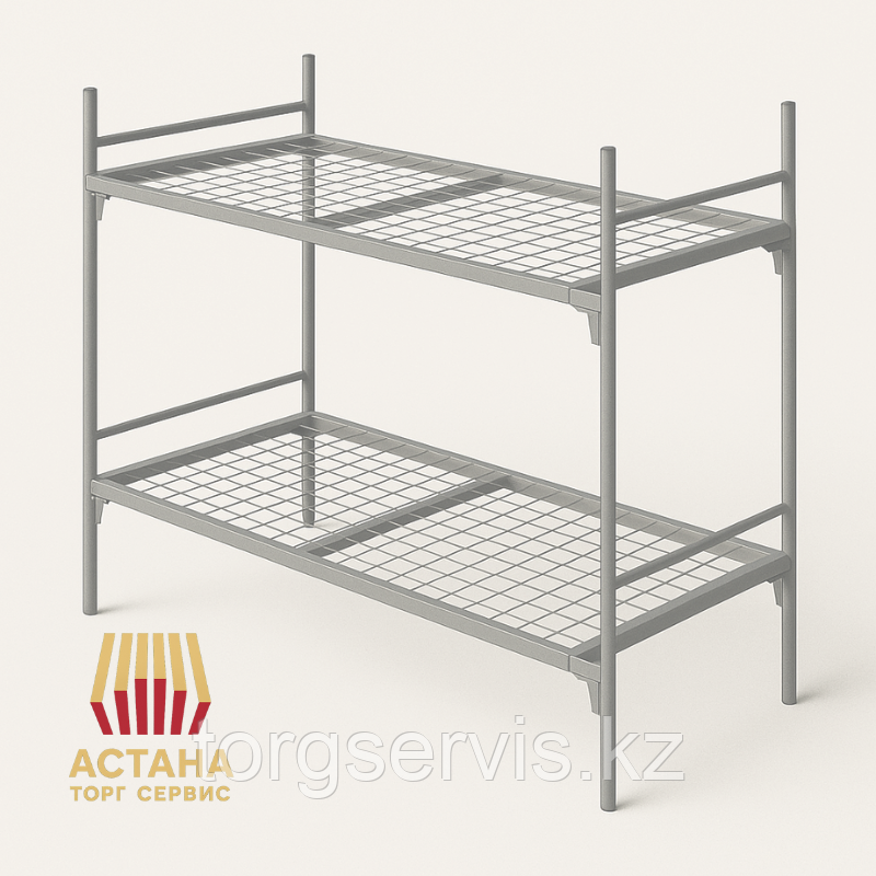 Кровать железная двухъярусная эконом-класса 2С-10-У2, фото 1